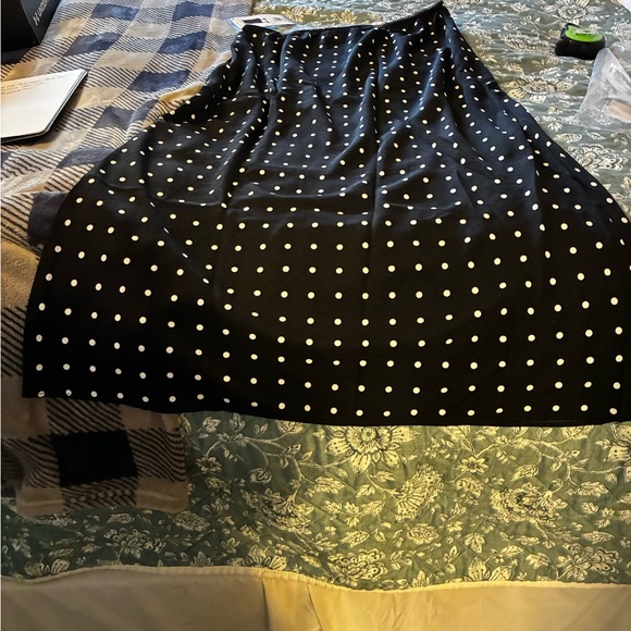 Aeropostale Black and White Polka Dot Midi Skirt Fully Lined NIB - Picture 3 of 6